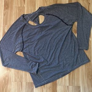 Twisted Back Heather Purple Long Sleeve